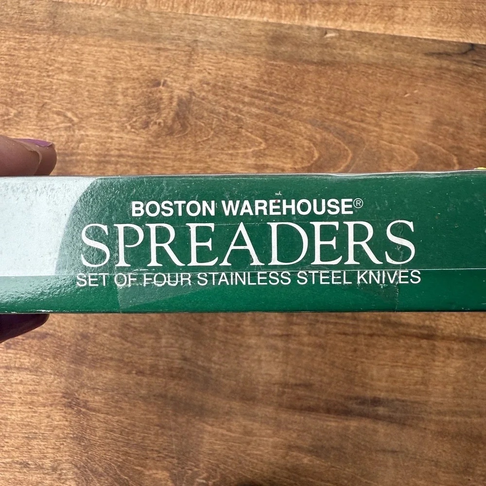 Vintage Christmas Spreaders Stainless Steel Blade Set Of 4 Boston Warehouse 1994